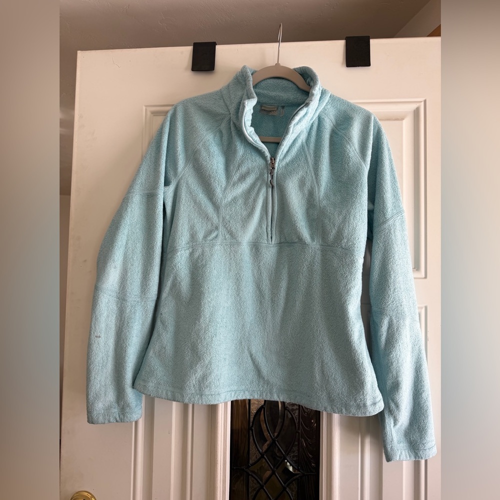 Athleta Light Blue Quarter-Zip Fleece Pullover